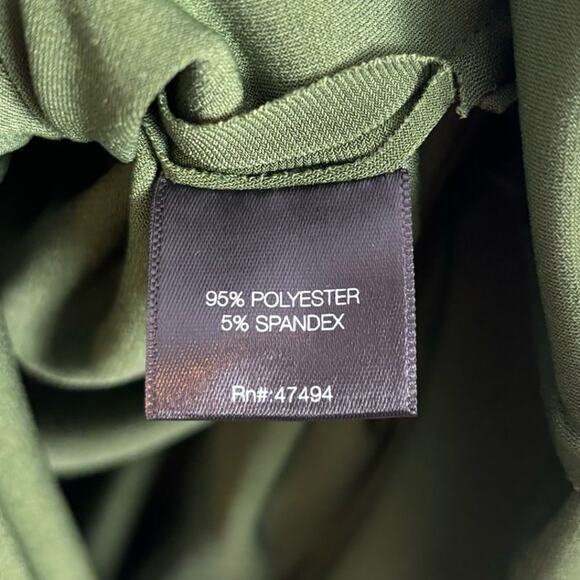 Norma Kamali Green Ty Front NK Shirt Wide Leg Jumpsuit Olive Green NWT Size XXS - Picture 7 of 7